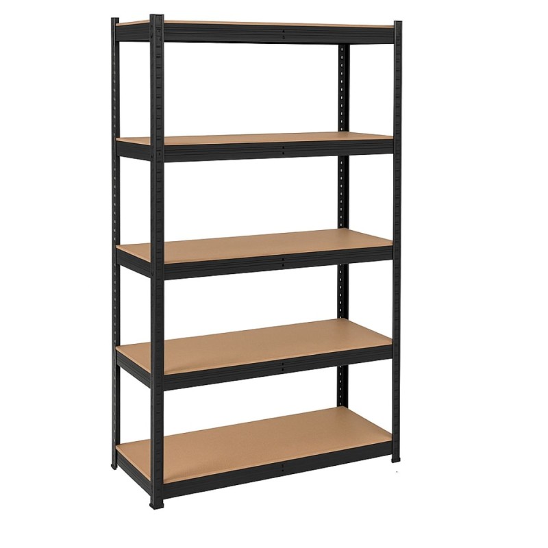 Etagère de Rangement Métal Noire 90 x 60cm x H180cm Haute qualité 5 Plateaux Charges lourdes 1500kg INTEC