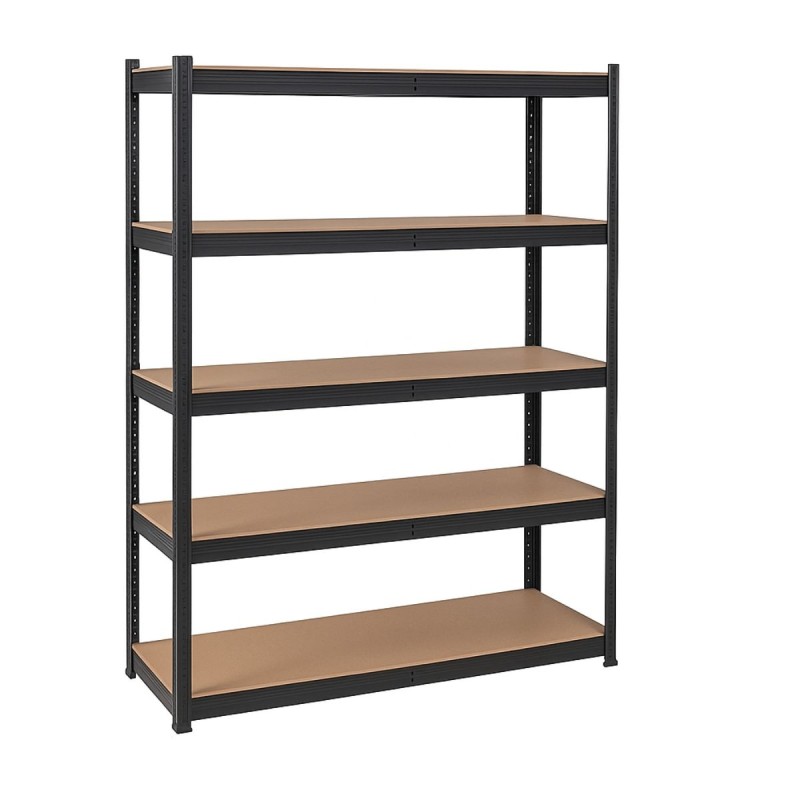 Etagère de Rangement Métal Noire 120 x 60cm x H180cm Haute qualité 5 Plateaux Charges lourdes 1500kg INTEC