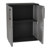 Armoire de Rangement Grise - Meuble bas Garage Buanderie 2 portes Polypropylène Recyclé 68x37h84 cm