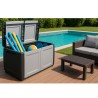 Coffre de rangement 230L Coffre de Jardin Gris/Noir 96 x 53 x H57cm Poignées de transport polypropylène INTEC