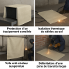 Bâche de soudure anti-chaleur 550 °C - Fibre de verre 2x1 m - Couverture de soudage M0 certifiée