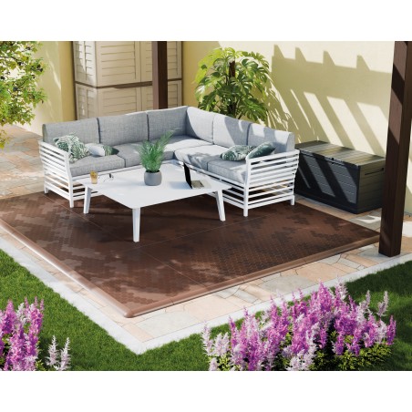Dalle de sol Clipsable Marron Taupe 116 x 76 x 3 cm  Polypropylène Revêtement de Sol Modulable Intérieur / Extérieur Art Plast