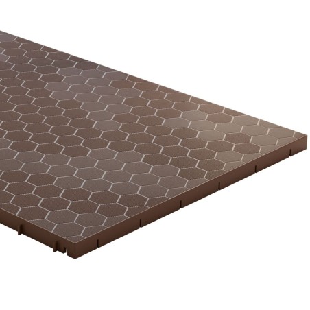 Dalle de sol Clipsable Marron Taupe 116 x 76 x 3 cm  Polypropylène Revêtement de Sol Modulable Intérieur / Extérieur Art Plast