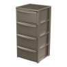 Commode basse 4 tiroirs 39 x 38.5 x H 80.5 cm Marron - Meuble de Rangement Chambre Bureau Buanderie Art Plast