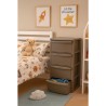Commode basse 4 tiroirs 39 x 38.5 x H 80.5 cm Marron - Meuble de Rangement Chambre Bureau Buanderie Art Plast