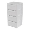Commode 4 tiroirs Blanc - Meuble de Rangement Chambre Bureau Buanderie 39 x 38.5 x H 80.5 cm Art Plast