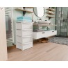 Commode 4 tiroirs Blanc - Meuble de Rangement Chambre Bureau Buanderie 39 x 38.5 x H 80.5 cm Art Plast