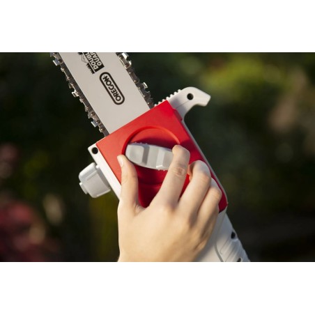 Elagueuse sans fil 20V Lame 20cm Guide Oregon - Batterie lithium 2.0Ah Chargeur 20V Perche Télescopique jusqu'à 4m IKRA