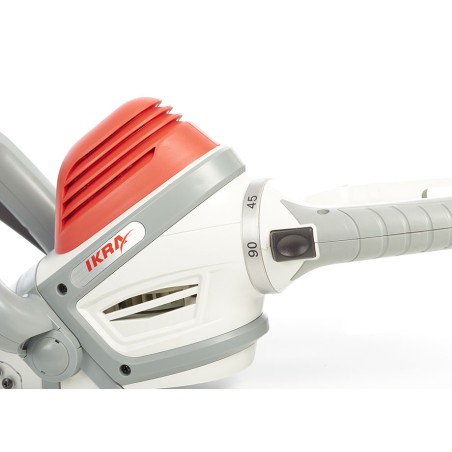 Taille-haie électrique 600W Double lame 55 cm Poignée ergonomique pivotante Frein électrique IKRA