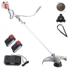 Débroussailleuse sans fil 40V - 2 batteries lithium - 2.0Ah + Chargeur double - Bobine de Fil 34 cm + Lame 3 dents 25,5 cmIKRA