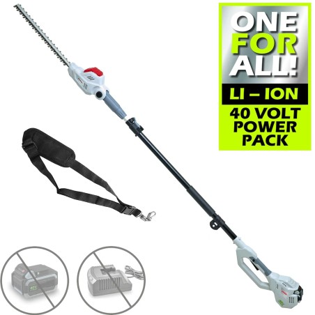 Taille Haie à perche télescopique 40V Batterie Lithium 2,5Ah + Chargeur Led 40V - Sangle d'épaule -Taille haie sans fil IKRA