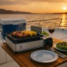 Barbecue à gaz Grill 1900W + 8 cartouches de gaz Allumage Piezo + Récupérateur de graisse Camping COOK160