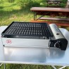 Barbecue à gaz Grill 1900W + 8 cartouches de gaz Allumage Piezo + Récupérateur de graisse Camping COOK160