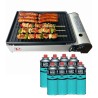 Barbecue à gaz Grill 1900W + 8 cartouches de gaz Allumage Piezo + Récupérateur de graisse Camping COOK160