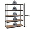 Etagère de Rangement Métal Noire 120 x 60cm x H180cm Haute qualité 5 Plateaux Charges lourdes 1500kg INTEC