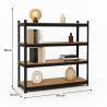 Etagère de Rangement Métal Noir 160 x 60 x H180cm Haute qualité 4 Plateaux Charges lourdes 1600kg INTEC