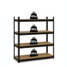 Etagère de Rangement Métal Noir 160 x 60 x H180cm Haute qualité 4 Plateaux Charges lourdes 1600kg INTEC