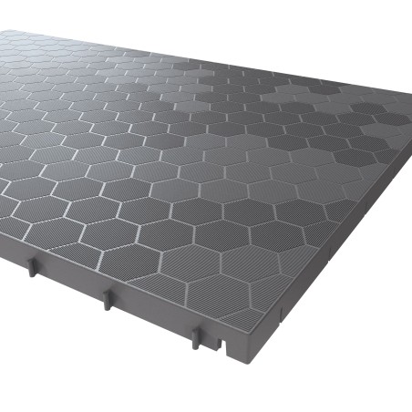 Lot de 6 Dalles de sol Clipsables Grises 116x76x3 cm Rectangulaire Polypropylène Revêtement de Sol Modulable 4.61m2 INTEC
