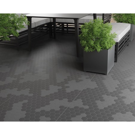 Lot de 6 Dalles de sol Clipsables Grises 116x76x3 cm Rectangulaire Polypropylène Revêtement de Sol Modulable 4.61m2 INTEC