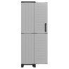Armoire de rangement Grise 2 portes 4 Etagères 68 x 37 x H169 cm 4 pieds INTEC