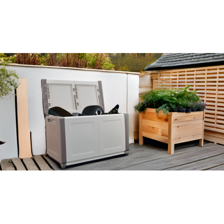 Coffre de rangement Beige/Taupe 230L 96 x 53 x H57cm Poignées de transport polypropylène