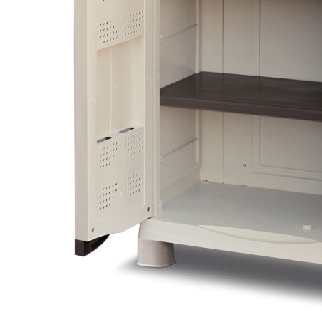 Armoire de rangement 2 portes 4 Etagères 70 x 47 x 184 cm 4 pieds Charge 100kg max INTEC