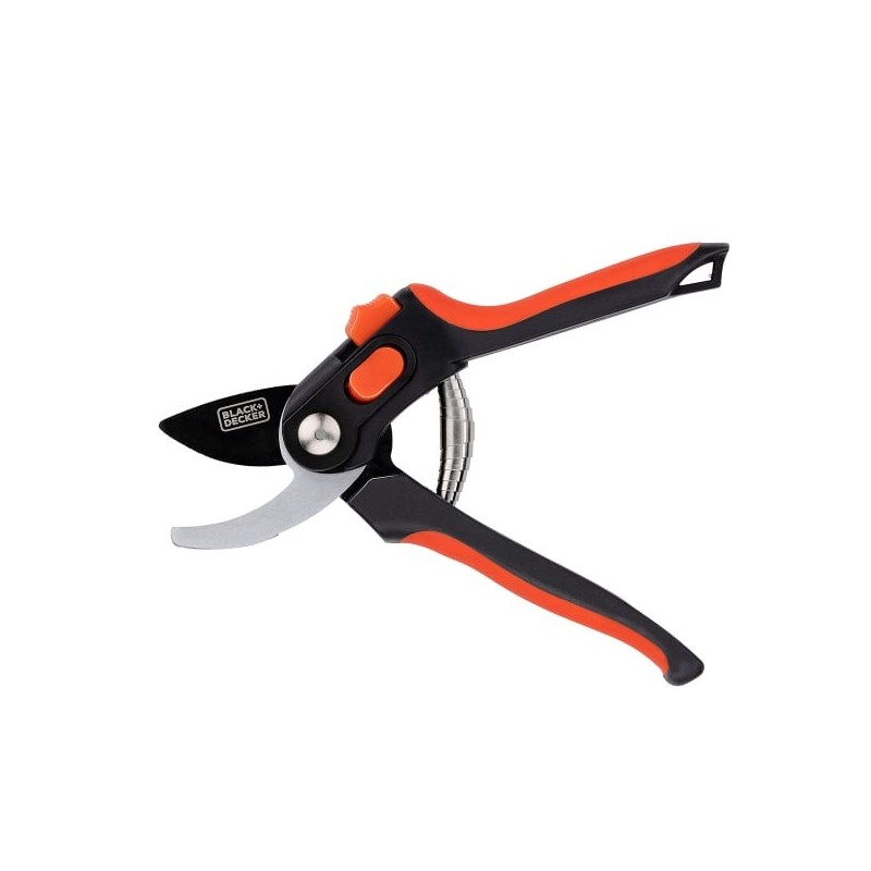 Sécateur de jardin Lame en Acier Trempé 20.3cm - Ciseaux de Jardin Coupe 13mm Plantes, Haies et Fleurs  Black&Decker