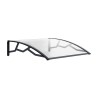 Auvent de Porte d'Entrée 100 x 120 cm Transparente - Polycarbonate Alvéolé Marquise Extérieure Bras Polypropylène Art Plast