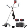 Débroussailleuse sans fil 40V - 2 batteries lithium - 2.0Ah + Chargeur double - Bobine de Fil 34 cm + Lame 3 dents 25,5 cmIKRA