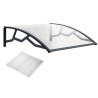 Auvent de Porte d'Entrée 100 x 120 cm Transparente - Polycarbonate Alvéolé Marquise Extérieure Bras Polypropylène Art Plast