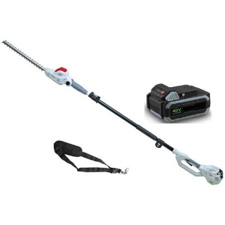Taille Haie à perche télescopique 40V Batterie Lithium 2,5Ah + Chargeur Led 40V - Sangle d'épaule -Taille haie sans fil IKRA