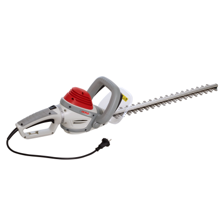 Taille-haie électrique 600W Double lame 55 cm Poignée ergonomique pivotante Frein électrique IKRA