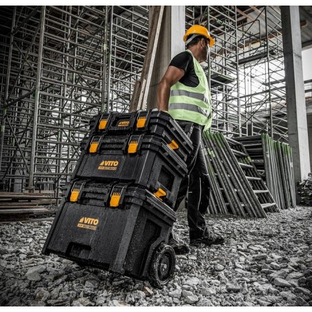 Boîte à Outils Modulaire Dim 41 x 57 x 30 cm Charge 45Kg Mallette portable Capacité 39Litres VITO