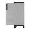 Meuble de rangement 2 portes 2 Etagères Gris 68 x 37 x 90cm Armoire de rangement basse