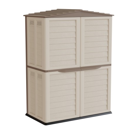 Abri de jardin Extérieur 2 portes Beige 151 x 83 x H200cm Cabanon de jardin avec plancher intégré INTEC