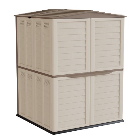 Abri de Jardin Extérieur Beige - Cabanon de Jardin avec plancher 151x146x200 - Rangement Outils, Vélos ARTPLAST