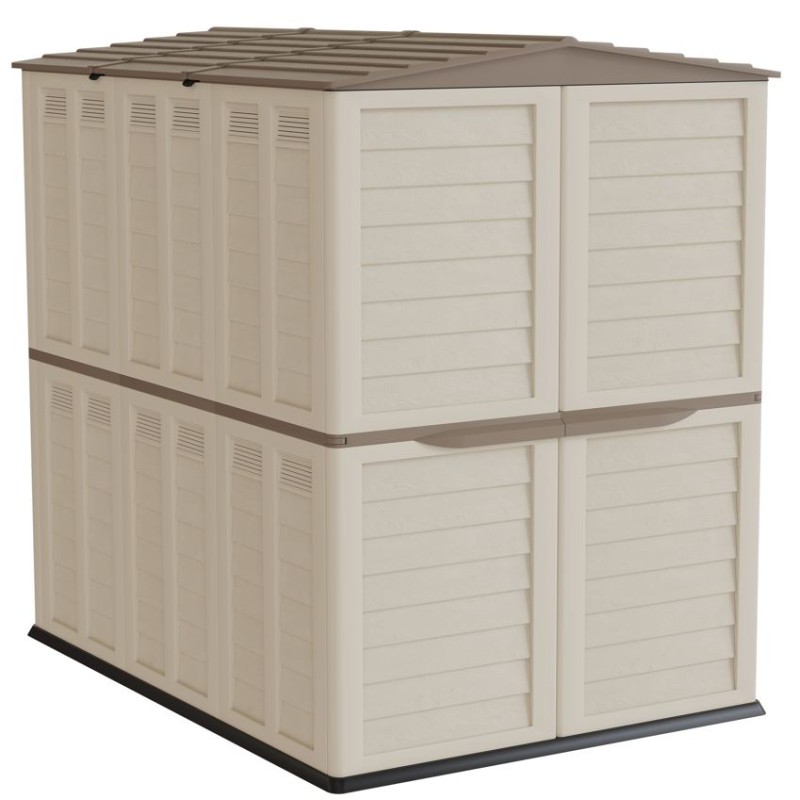Abri de Jardin Extérieur 5500L Beige - Cabanon de jardin en Polypropylène 151x208x200 - Rangement Outils, Vélos, ARTPLAST