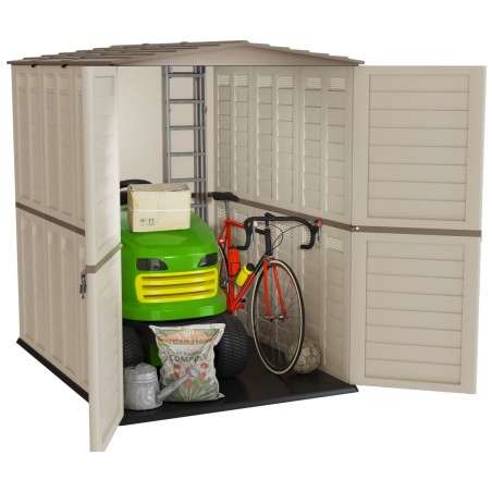 Abri de Jardin Extérieur 5500L Beige - Cabanon de jardin en Polypropylène 151x208x200 - Rangement Outils, Vélos, ARTPLAST