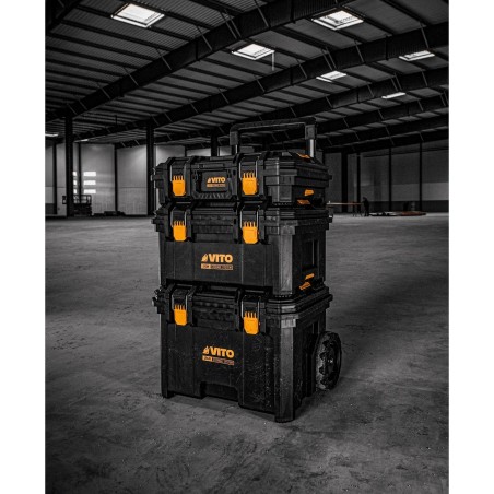 Boîte à Outils Modulaire Dim 41 x 57 x 30 cm Charge 45Kg Mallette portable Capacité 39Litres VITO