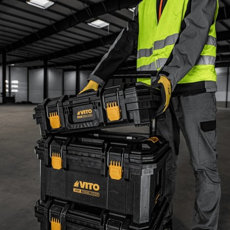 Boîte à Outils Modulaire Dim 41 x 57 x 30 cm Charge 45Kg Mallette portable Capacité 39Litres VITO