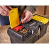Boite à Outils L41xP18x20 cm + 2 Organiseurs Couvercle - Robuste Poignée Articulée STANLEY