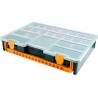 Boîte de rangement professionnelle Organiseur 23 compartiments amovibles Noir Orange 44.3 x 31.7 x 8 cm INTEC