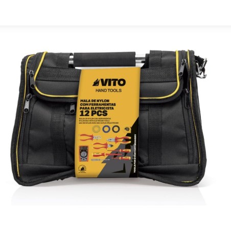 Sacoche professionnelle électricien 12 Outils Poignée acier renforcée Nylon haute Qualité Sac bandoulière VITO