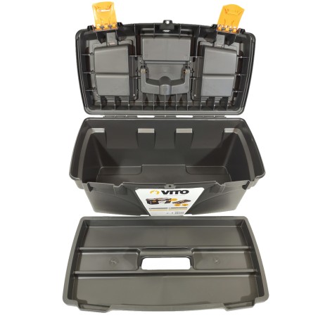Boite à outils vide 21" 53.5 x 29.1 x 28 cm - Caisse à outils 3 organiseurs + Porte outils amovible VITO