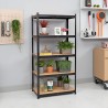Etagère de Rangement Métal Noire 90 x 40cm x H180cm Haute qualité 5 Plateaux Charges lourdes 1500kg INTEC
