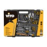 Boite à outils 119 pièces Chrome vanadium - Caisse à outils complète douilles clés tournevis Mallette de bricolage VITO
