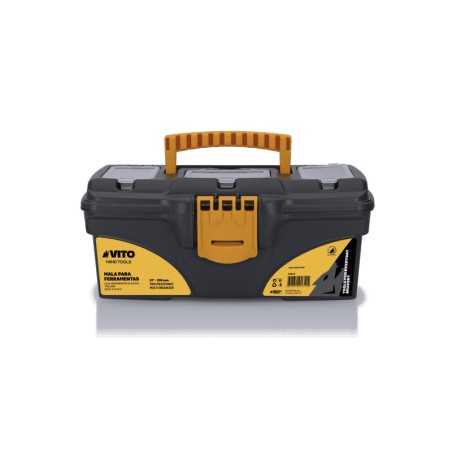Boite à outils noire 16" 41 x 20.9 x 19.5 cm - Caisse à outils vide 2 organiseurs et porte outils Amovible VITO