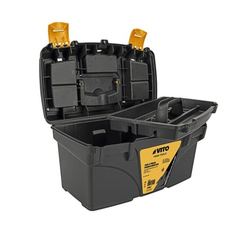 Boite à outils vide 21" 53.5 x 29.1 x 28 cm - Caisse à outils 3 organiseurs + Porte outils amovible VITO