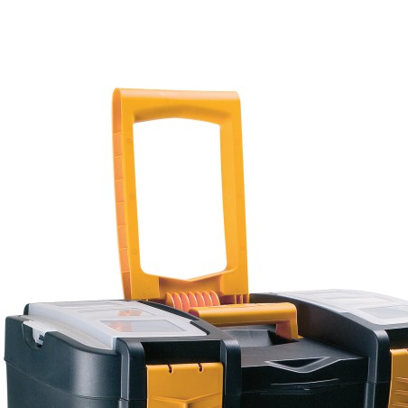 Servante à Outils Mobile - 2 Compartiments Modulables Boite à Outils 2 Roues Charge 70 kg Trolley