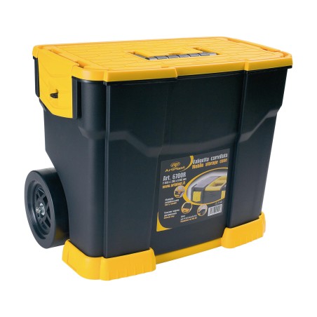 Servante à Outils Mobile - 2 Compartiments Modulables Boite à Outils 2 Roues Charge 70 kg Trolley
